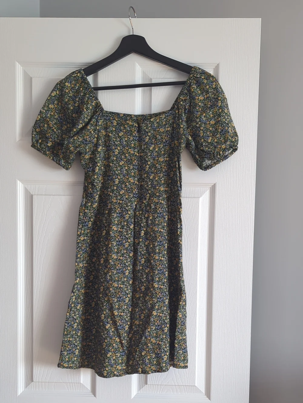 Floral Puff-Sleeve Square Neck Dress - Picture 2 of 2